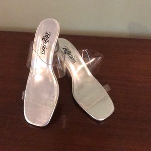 Reflections by Saugus shoe Clear heel silver shoe